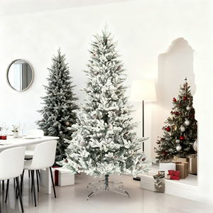Árbol de Navidad Blanco Personalizado con Luces LED Brillantes Similares a la Nieve, Material de PVC/PE para un Ambiente Acogedor en el Dormitorio - Product Image 4