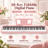 Piano numérique pliable de haute qualité, grand format, en stock, avec logo et couleur personnalisables, idéal pour la maison et les voyages, 88 touches