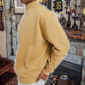 เสื้อสเวตเชิ้ตผู้ชายทรงหลวม คอเต่า ผ้าฝ้าย 100% หนัก 360 กรัม ย้อมสีพื้น ไซส์ใหญ่ เป็นมิตรกับสิ่งแวดล้อม กันยับ ผ้าริบหนา สำหรับฤดูหนาว - Product Image 3