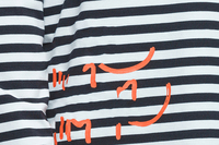Herren T-Shirt Bekleidungs fabrik Zwei Farben Streifen Benutzer definiertes Druck muster Langarm T-Shirt mit Rundhals ausschnitt
