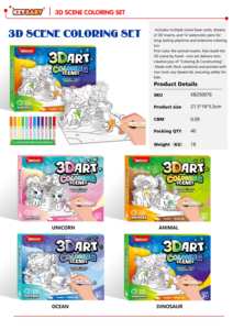 Новинка! Креативные 3D-открытки-раскраски Keybaby: животные и сцены, в коробке. Идеально для подарков и промоакций. - Product Image 2