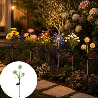 Lampes solaires à piquet pour jardin, LED étanches, en forme de papillon, pissenlit, luciole, fleurs, pour la décoration extérieure de la cour, du patio, du chemin et du paysage