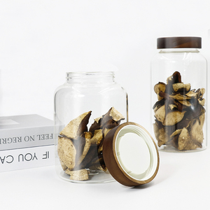 Bocaux de rangement en verre hermétiques multifonctionnels de grande taille pour la cuisine, pour le stockage des aliments, des chocolats, des biscuits, des bonbons, avec couvercle en acacia - Product Image 3