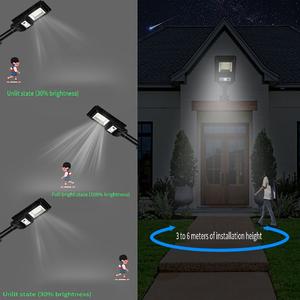 Nouvelle lampe solaire 80W à détection de mouvement par infrarouge, en silicium polycristallin, alimentation continue 365 jours, pour jardin et mur extérieur - Product Image 4