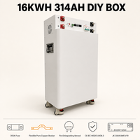Caja de Batería DIY LiFePO4 de 51.2V 16KWH 314AH con BMS JK 200A, Kit de Caja de Batería 48V/51.2V para 16 Celdas LiFePO4 de 314Ah, Pantalla Táctil LCD CAN