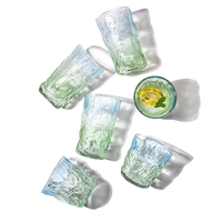 Grand verre à bière droit en verre dégradé Glacier, résistant à la chaleur, réutilisable, pour café, boissons froides, bar à domicile, vente en gros de verrerie