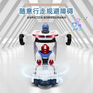 Voiture de cascade électrique transformable, robot rotatif à 360°, lumières et sons, utilisation intérieure-extérieure, chargeur inclus, jouet éducatif STEM pour enfants - Product Image 4