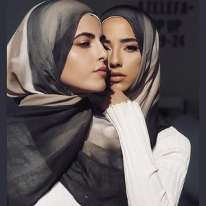 Premium Ombre Hijab Modal Shawl Impreso Floral Patrón Transpirable Airflow Bufanda para todas las estaciones - Product Image 1