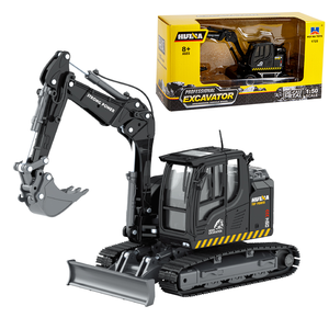 Mini-Excavatrice Statique HUINA 1726 à l'échelle 1/50, Chargeuse-<span class=keywords><strong>pelleteuse</strong></span> en Alliage Moulé sous Pression, Jouet d'Ingénierie et de Construction pour Enfants - Product Image 1