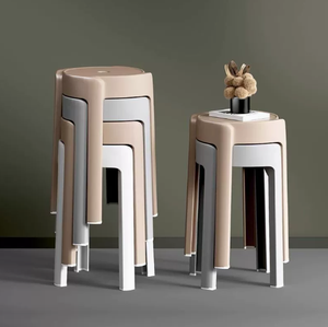 Chaise en plastique empilable de conception nordique moderne, excellente qualité d'usine, pas chère, tabourets de restaurant, tabourets d'extérieur, tabouret monobloc en plastique - Product Image 3