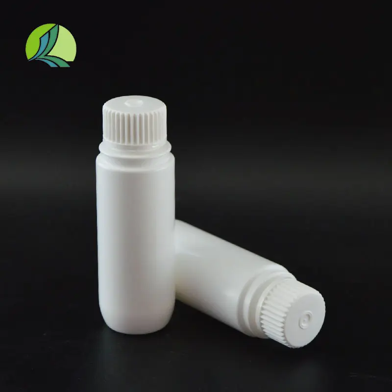 Frasco de reagente de plástico PET branco 40ml com tampa de rosca frasco de medicamento personalizável para uso em laboratório direto da fábrica