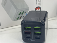 Chargeur mural USB-C PD 3.0 à charge rapide 150W 6 ports 2C 4A avec câble rétractable, prises US/EU/UK pour ordinateur portable, mobile et appareil photo