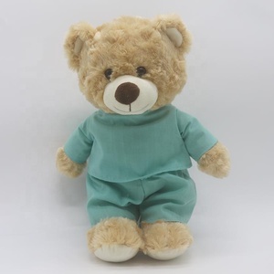A buon mercato all'ingrosso di sublimazione peluche teddy bear t shirt con il MARCHIO personalizzato I love you farcito molle del giocattolo della peluche bianco teddy orso - Product Image 4
