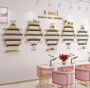 เฟอร์นิเจอร์ร้านทำเล็บสุดหรูเรียบง่าย ขายดี ชั้นวางยาทาเล็บโลหะ ชั้นโชว์ยาทาเล็บ - Product Image 2