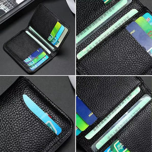 Wholesale Luxury Men Card Holder Leather Thin Mini Men's <b>Wallet</b> <b>Small</b> Pocket Purse Women Bank Credit for <b>Wallets</b> - Product Image 2