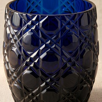 Tasse à café ou à thé en cristal bleu ovale bohème, écologique, réutilisable, portable, pour bière ou eau, avec logo personnalisé, boîte couleur, bordure en cristal