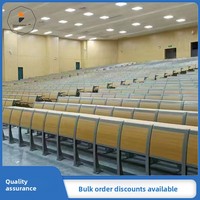 Chaise d'auditorium en bois au design moderne personnalisé, avec revêtement en tissu et alliage d'aluminium, pliable, pour salle de conférence universitaire et utilisation scolaire/salles à manger