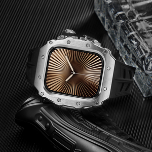 Pour montre 10 46mm en <span class=keywords><strong>acier</strong></span> inoxydable avec boîtier de montre PC avec bracelet en caoutchouc fluoré boîtier de protection modifié couvercle de montre - Product Image 5