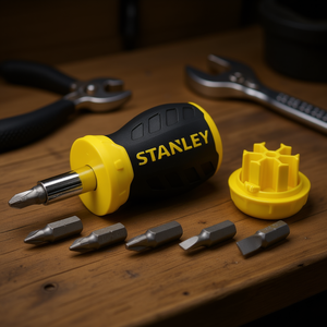 Stanley Magnetic <b>Bit</b> Holder <b>Screwdriver</b> <b>Set</b> With 5 <b>Bits</b> And Storage Cap - Product Image 3