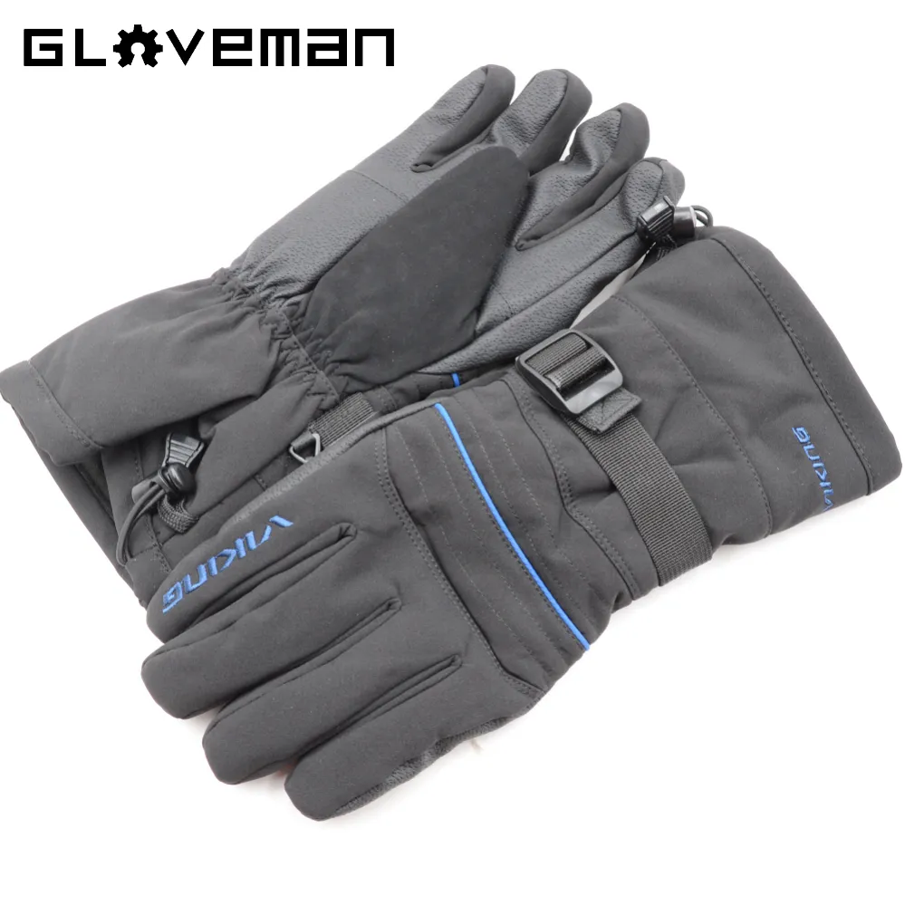 Windproof Five Finger Waterproof Thickened Plush Winter Motorcycle Sports Gloves With Adjustable Cuff