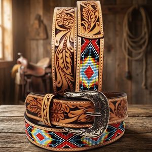 Ceinture B S International FTR6750 en cuir de vachette marron de haute qualité, vintage, unique, avec boucle carrée en acier, imperméable, motif serpent 3D - Product Image 1