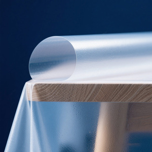 Süper net şeffaf mavi PVC Film ruloları masa örtüleri yapmak için 0.7mm yumuşak esnek levhalar - Product Image 1