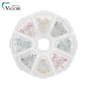 Kit de tiges endodontiques en fibre de quartz pour canaux radiculaires, tiges droites colorées en fibre optique dentaire - Product Image 1