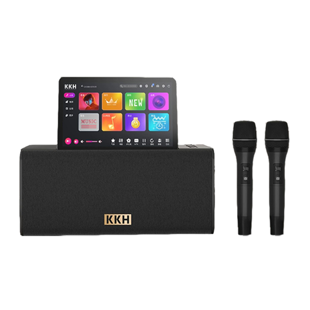 All-in-one Karaoke System Set Player Android Home Party 10.1 Inch Touch Screen Speaker 2-Piece Wireless Microphones