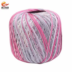 6# lace yarn Gradient Ramp Thin Line Lace Cotton Yarn Crochet Thread Lace Yarn for Knitting Embroidery with a Crochet