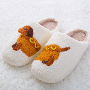 Pantuflas para Mujer, Mayoristas, Pantuflas Personalizadas con Diseño de Dachshund, Pantuflas de Felpa para Invierno, Pantuflas Peludas para el Hogar - Product Image 4