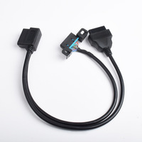 Câble d'extension OBD2 universel 16 broches 16 cœurs 1 entrée 2 sorties, faisceau de connexion de diagnostic automobile pour scanner ELM327 de voiture