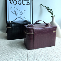 Organiseurs de maquillage personnalisés, sac de toilette de luxe avec insert amovible, fermeture éclair, sacs et étuis cosmétiques en cuir de crocodile PU pour voyage
