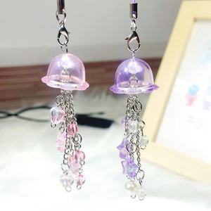 Trendy Romantic Colorful Jellyfish Shape Beaded Phone Case Chain Lanyard Jewelry for Women Phone Case Wrist Strap Accessories