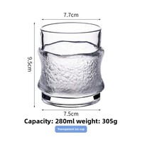 Tasse à glace en verre épaissi anti-brûlure, couleur personnalisée, compatible lave-vaisselle et micro-ondes, style minimaliste/nordique, pour whisky et café