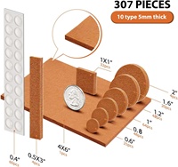 Offre Spéciale 307 pièces coussinets de pieds de meubles en feutre auto-adhésif marron pour protecteurs de sol de jambes de chaise