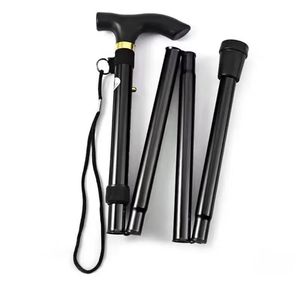 Canne de marche pliante à cinq sections, télescopique, absorbant les chocs, en alliage d'aluminium portable, pour personnes âgées, randonnée en plein air, trekking - Product Image 5