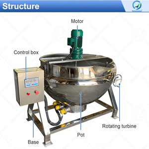 OCEAN Industrial <b>Large</b> Automatic Electric <b>Cook</b> <b>Pot</b> 500 Liter Steam Double Jacketed Kettle with Agitator - Product Image 2