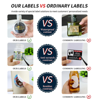 Vente flash - Étiquettes personnalisées découpées à la forme, logo imprimé, autocollant transparent, autocollants en vinyle transparent personnalisés