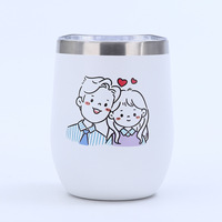 Tasse à œufs personnalisée en gros de 12 oz, en acier inoxydable 304, à double paroi sous vide, imprimée en 3D, pour café, bière, voyage