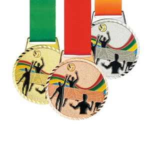 เหรียญรางวัลโลหะ 3 มิติ แบบขายส่ง ไม่มีลวดลาย สามารถสั่งทำโลโก้ได้ มีสีทอง เงิน ทองแดง เหมาะสำหรับกีฬาต่างๆ รวมถึงวอลเลย์บอล - Product Image 2