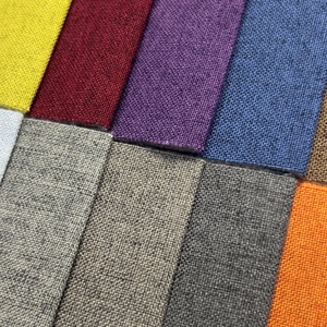 Woven Breathable Dyed 100% Polyester Linen <strong>Fabric</strong> <strong>Medium</strong> Weight 130gsm 150cm Width for Home Furnishing &amp; Storage Boxes - Product Image 1