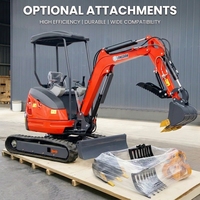 Mini-excavatrice sur chenilles avec cabine, 1 tonne, 1,5 tonne, 2 tonnes, 3 tonnes, pour travaux de terrassement hydraulique, vente en gros