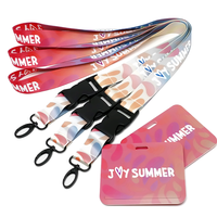 LIANXIN Lanière de cou personnalisée en polyester par sublimation avec impression couleur intégrale et porte-badge PVC – Ensembles de lanières