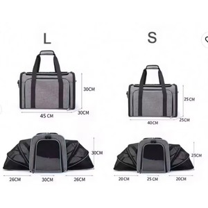 Muestra gratuita de transportín para gatos y perros, bolsa de transporte para mascotas de lados suaves con almohadilla de lana extraíble y bolsillos. - Product Image 5