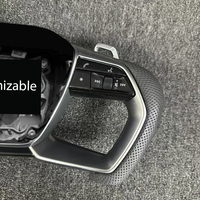 Volante de cuero negro, diseño de avión adecuado para Audi A3 A4 A4L A5 A6L Q3 Q5 R8 A7, actualización Interior de coche