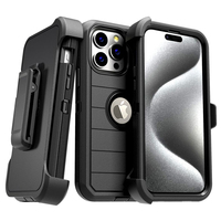 Coque de protection antichoc robuste pour iPhone 15 Pro Max avec étui et béquille intégrée