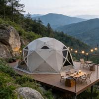 Tente dôme géodésique de luxe professionnelle 4 saisons en tissu Oxford pour camping familial, fourniture d'usine ISO9001