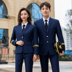 Escuela de aviación Ferrocarril Uniformes escolares piloto Auxiliar de vuelo Capitán Gerente de hotel Uniformes DE TRABAJO - Product Image 2