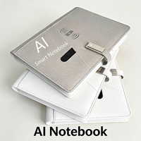 Bloc-notes intelligent AI avec batterie externe intégrée, chargement sans fil, 8000 mAh, format A5, en cuir PU, organiseur professionnel avec import USB 16 Go