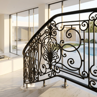 Rampe d'escalier décorative élégante en fer forgé pour l'intérieur